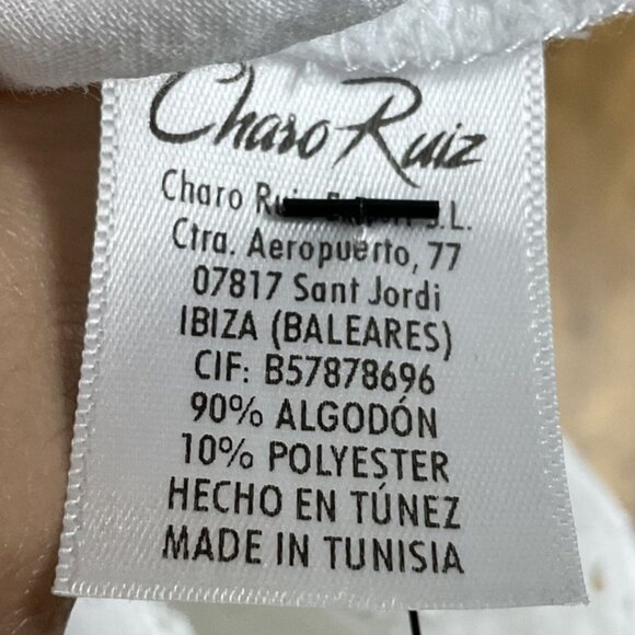 Charo Ruiz Nawa Crochet Lace Trim Square Neck Cotton Mini Dress, White, XS - Picture 13 of 15